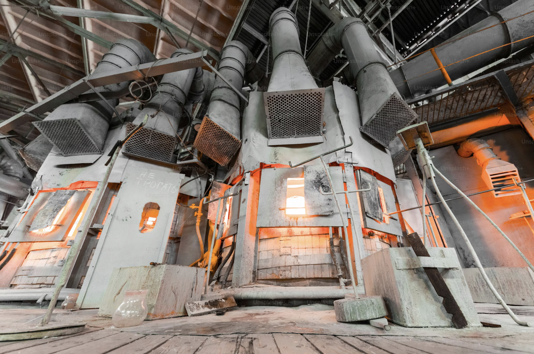 Overview of furnace inside a hydromet plant